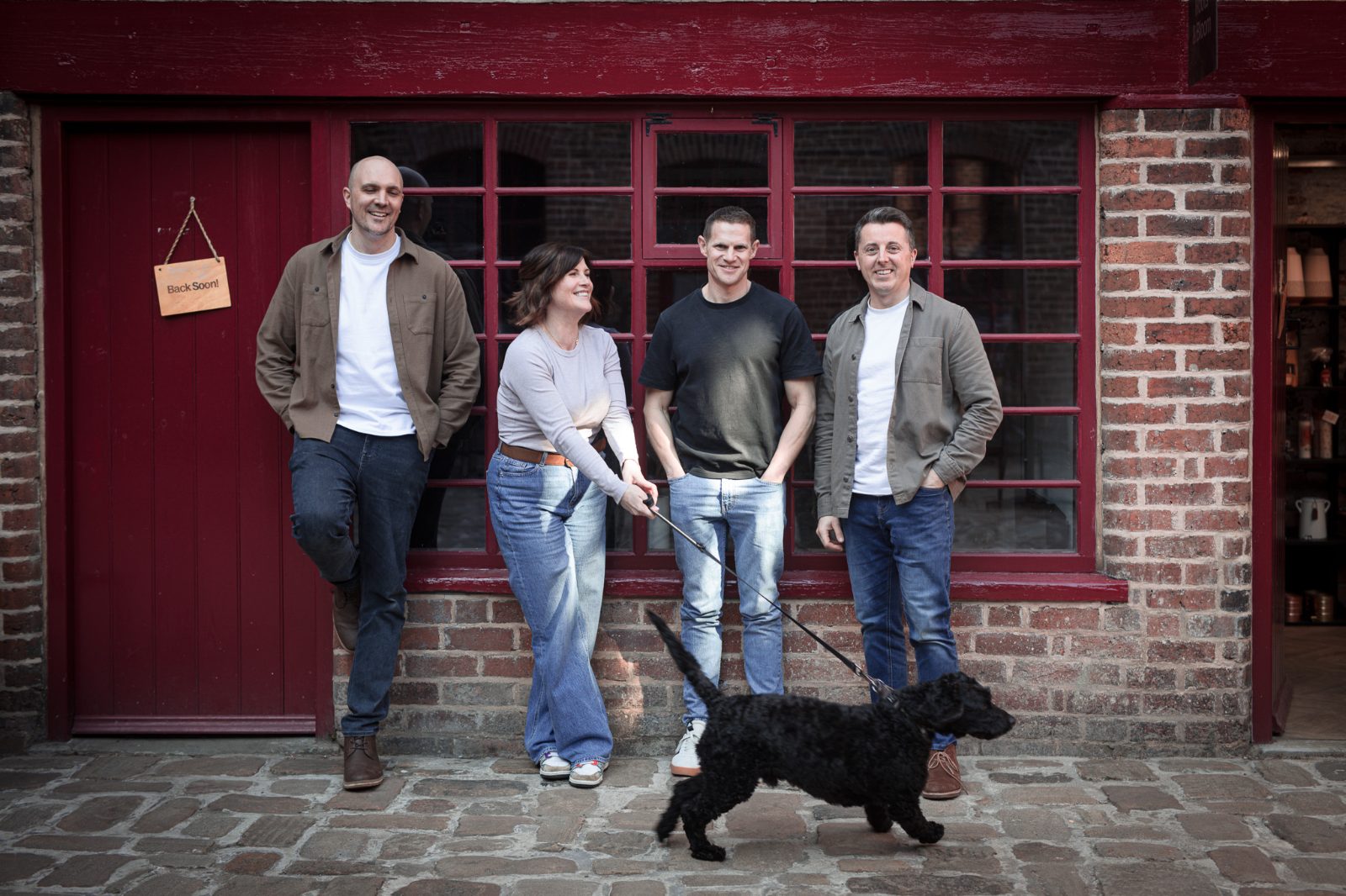 The Koala team, and the office dog, outside the Sheffield office